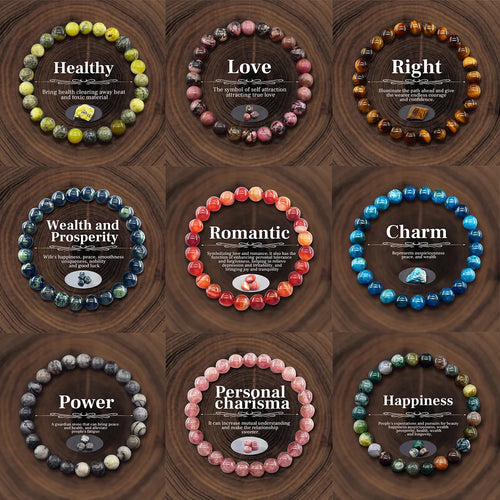 Brazaletes De Piedras Naturales: Amor, Protección, Dinero, Limpieza, etc.